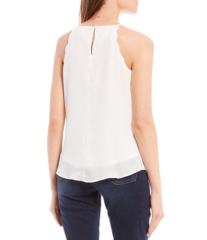 I.N. San Francisco Scalloped Sleeveless Tank Top