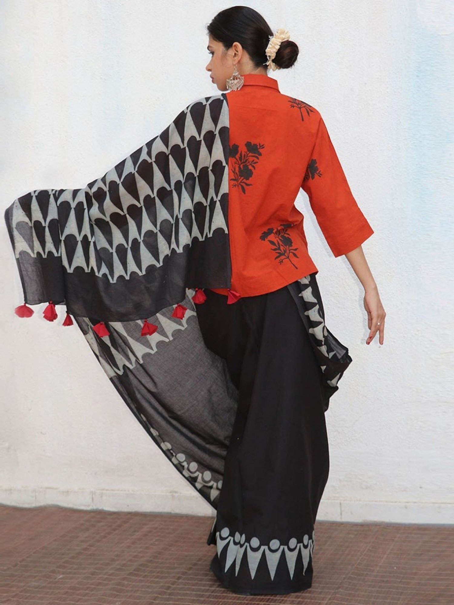 Chidiyaa No Made Barkha Blockprinted Cotton Saree