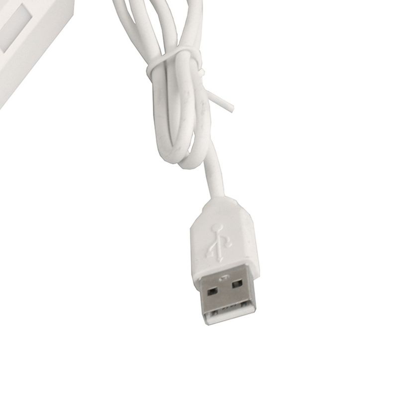 7 Port USB Hub with Power Buttons- White