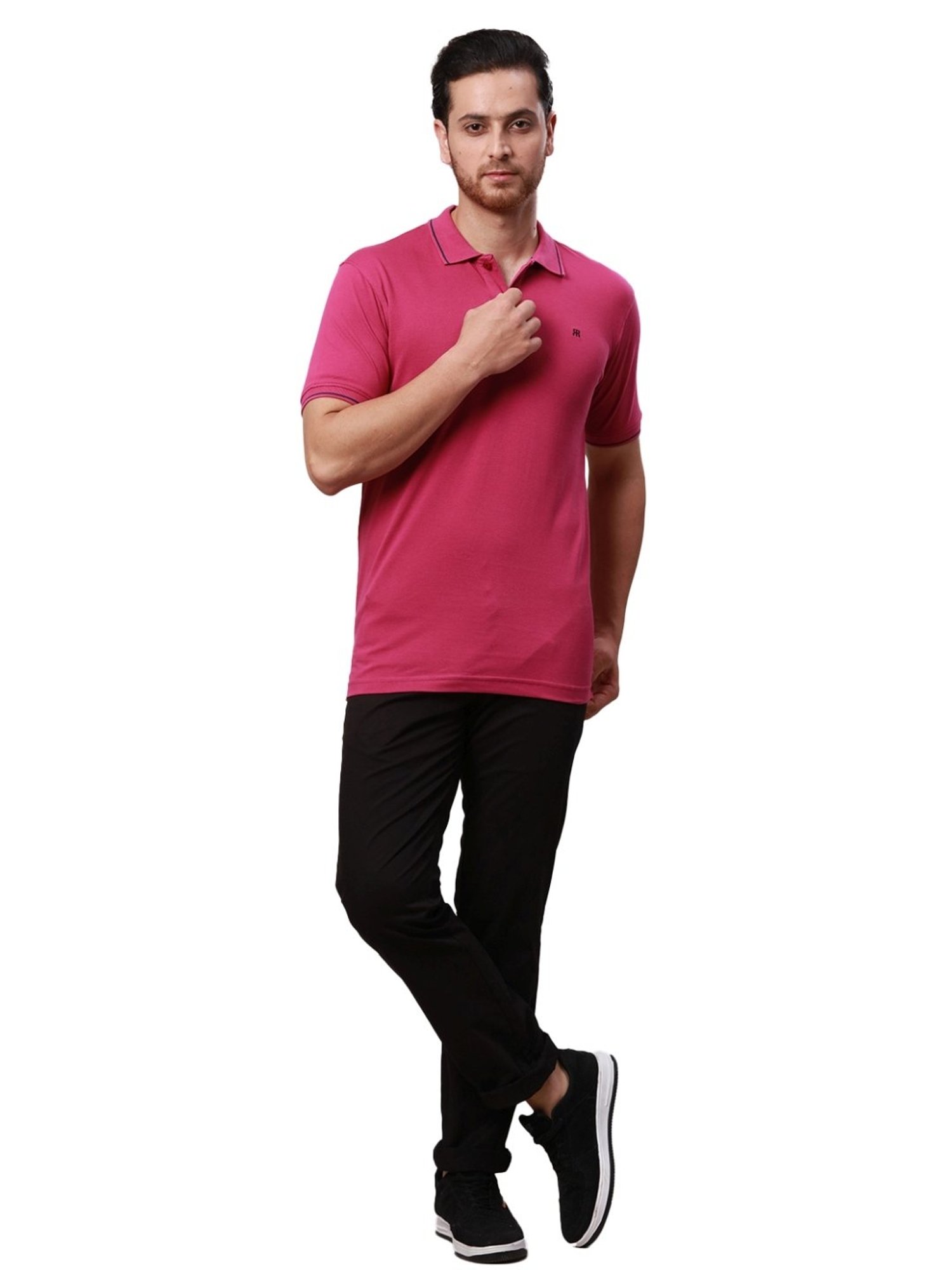 Raymond Red Pure Cotton Contemporary Fit Polo T-Shirt