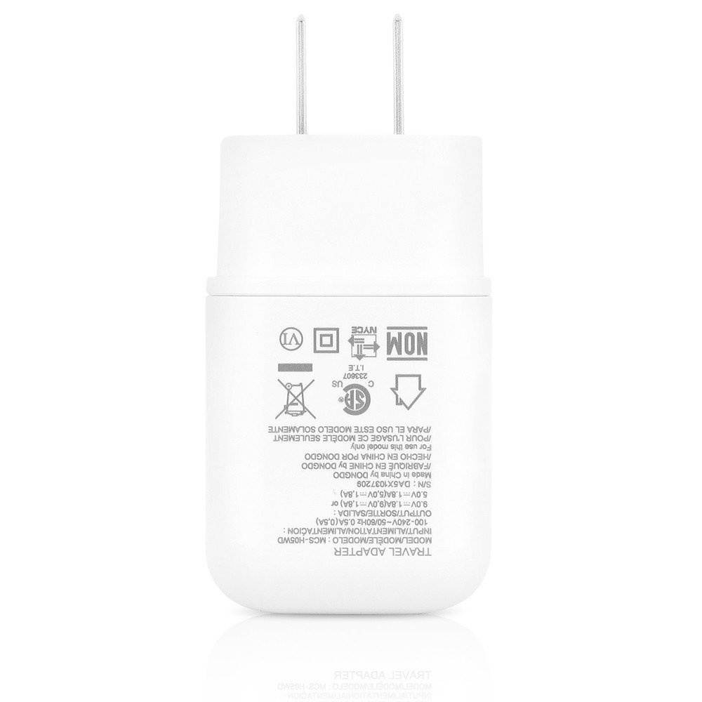 Quick Charge 3.0 Certified for LG G6, V20, G5, Quick Wall Adapter with USB C Cable - White