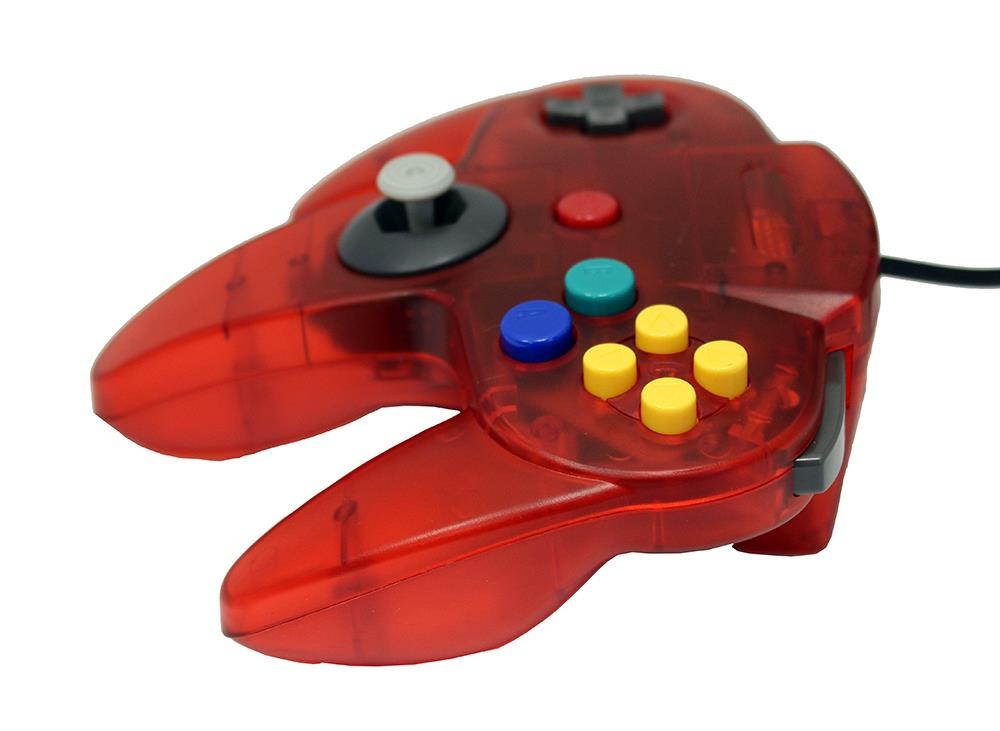 Transparent Red Replacement Controller for Nintendo N64 by Mars Devices