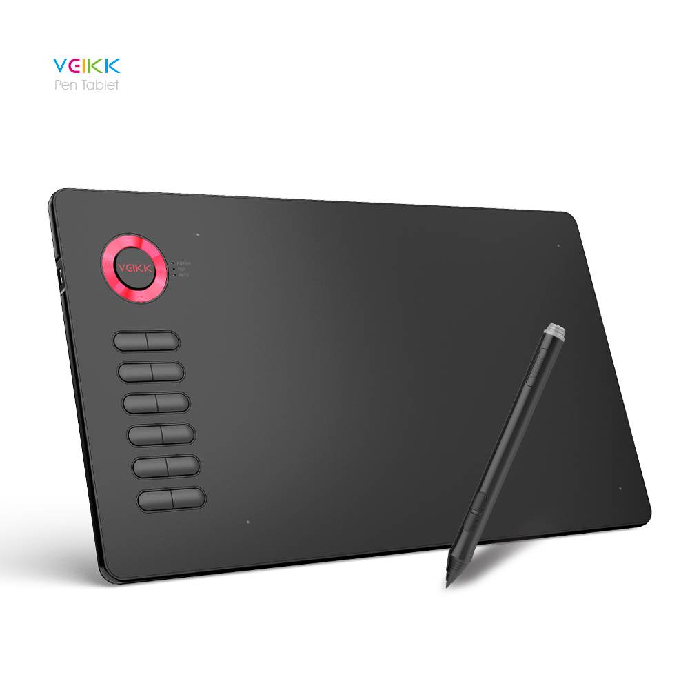 VEIKK A15 Graphic Drawing Tablet 10x6 inch Digital Pen Tablet with Battery-Free Passive Stylus and 12 Shortcut Keys