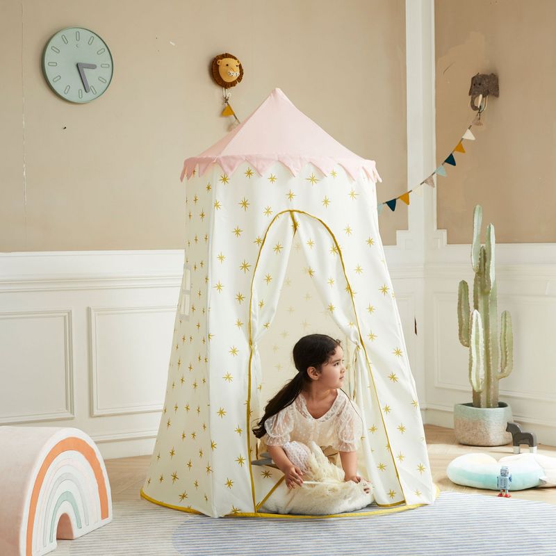 Wonder&Wise 1011205615 Indoor Childrens Kids Toddler Foldable Canvas Pop Up Play Tent House Toy for Ages 3 and Up, Starburst