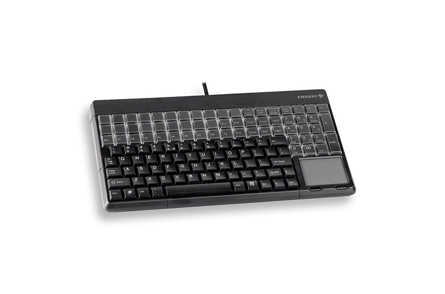 CHERRY G86-61401 POS Keyboard w/Touchpad & Card Reader - Black - 123 Keys - USB (G86-61401EUADAA)