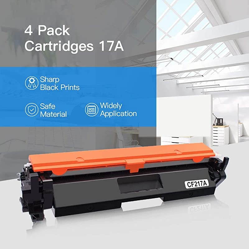 Compatible Toner Cartridge Replacement for HP 17A CF217A to use with Laserjet Pro M102w M130fw, Laserjet Pro MFP M130fw M130nw M130fn M130a Printer,(4 Black), High Yield(with Chip)