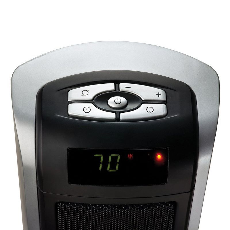 Lasko Portable Electric 1500W Room Oscillating Ceramic Tower Space Heater w/ Remote, Adjustable Thermostat, Digital Controls, & 8 Hour Timer (2 Pack)