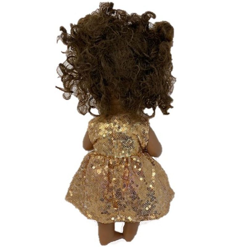 Doll Clothes Superstore Gold Sparkle Dress With Purse Fits Some Baby Alive And Little Baby Dolls