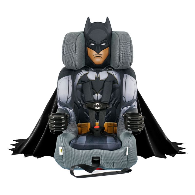 KidsEmbrace DC Comics Batman The Caped Crusader Combination Harness Booster Car Seat with Removable Cape Blanket and Washable Car Seat Cover