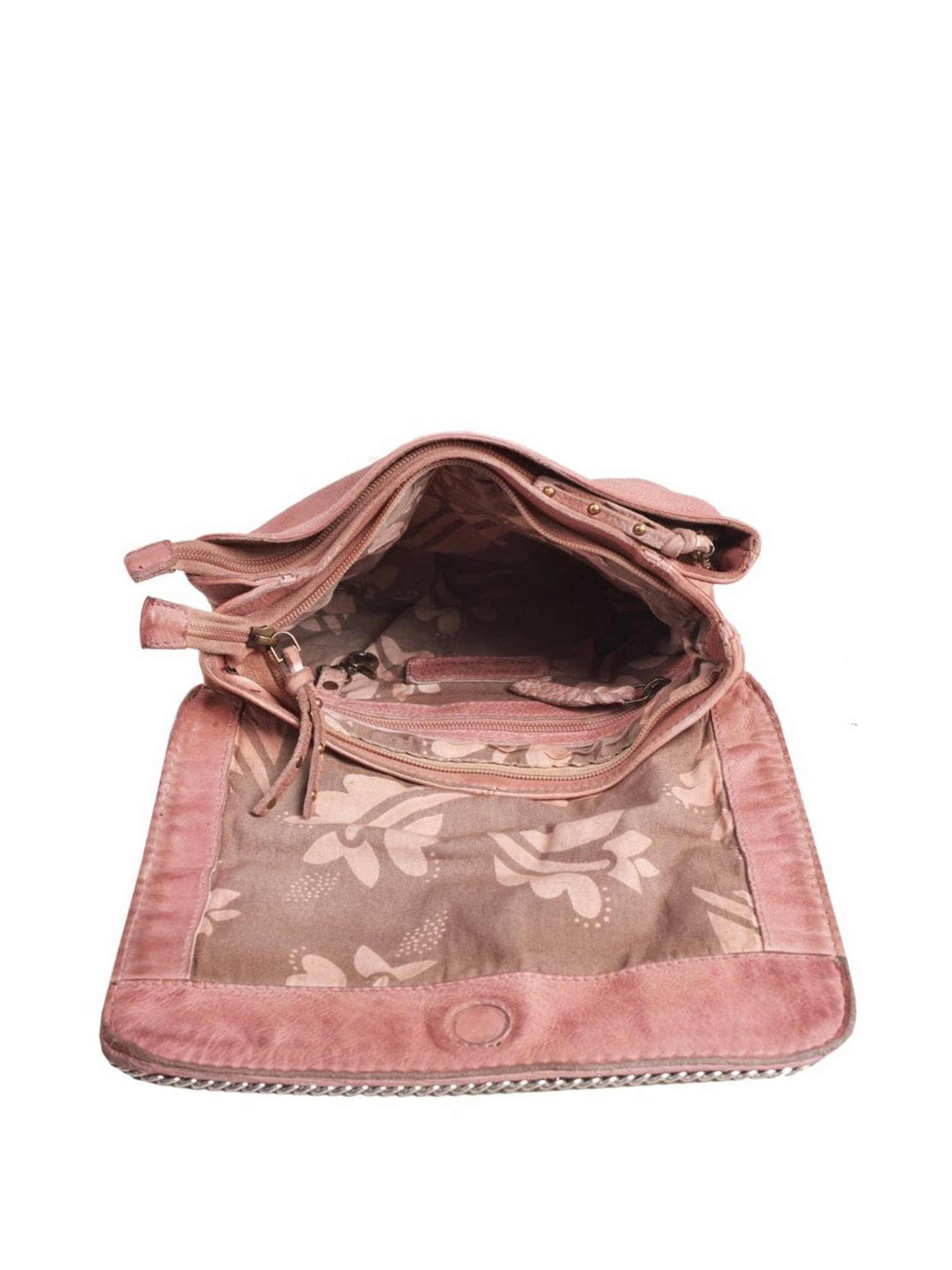 KOMPANERO Helena Blush Leather Textured Sling Handbag