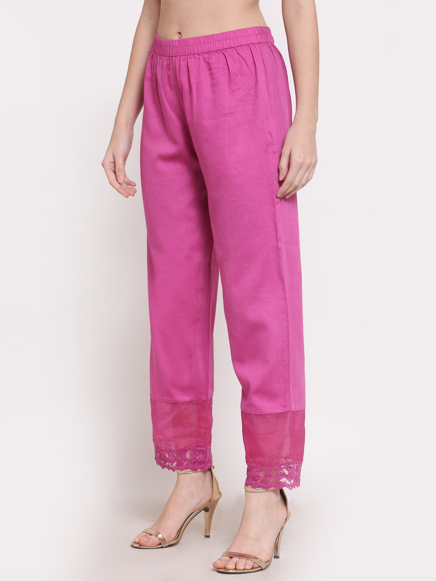 DART STUDIO Pink Relaxed Fit Palazzos
