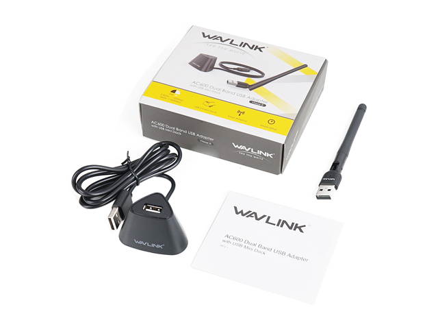 Wavlink AC600 USB Wifi Adapter, 600Mbps Dual Band Wireless Adapter, 802.11ac, High Gain 3dbi Antenna Network Adapter, 2.4G/150Mbps + 5G/433Mbps For PC, Windows XP/Vista/7/8/8.1/10 (32/64bits) MAC OS