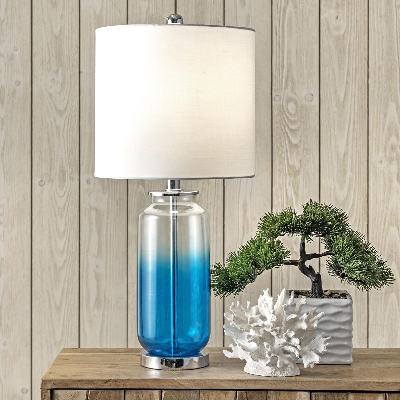 nuLOOM Sparks 25" Glass Table Lamp Lighting - Blue 24.5" H x 11" W x 11" D