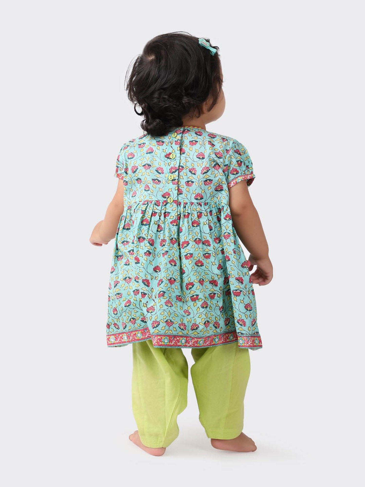 Nino Bambino Kids Navy & White Checks Kurta with Pyjama