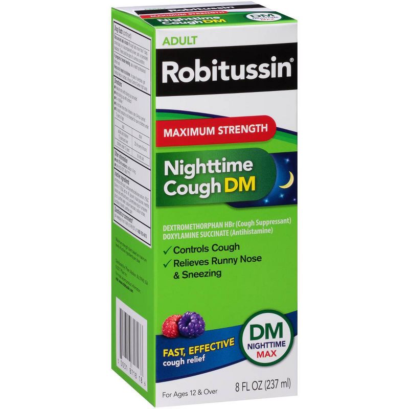 Robitussin Maximum Strength Nighttime Cough DM Syrup - Dextromethorphan - 8 fl oz