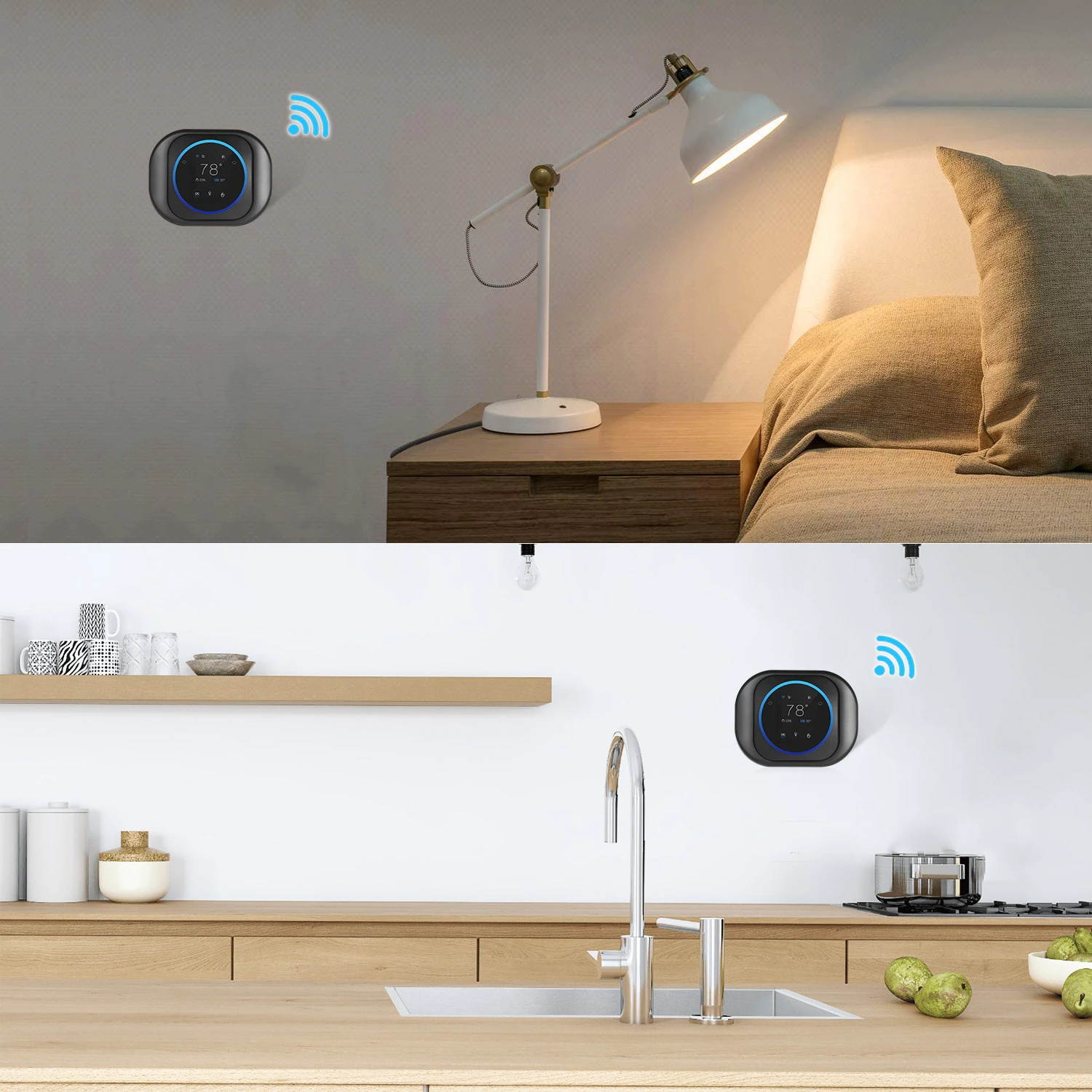 T18UTW-7-WIFI Smart Thermostat Compatible with Built-In Alexa Tuya APP Control Programmable Universal Temperature Controller