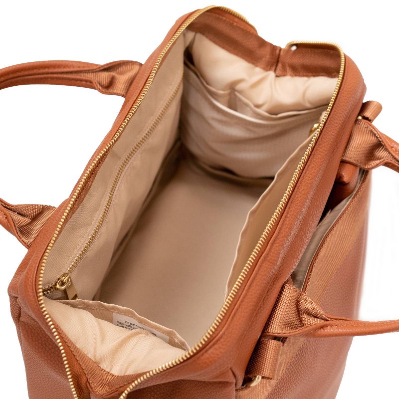 CleverMade Diaper Bag Backpack Bundle with Changing Pad and Stroller Straps - Cognac