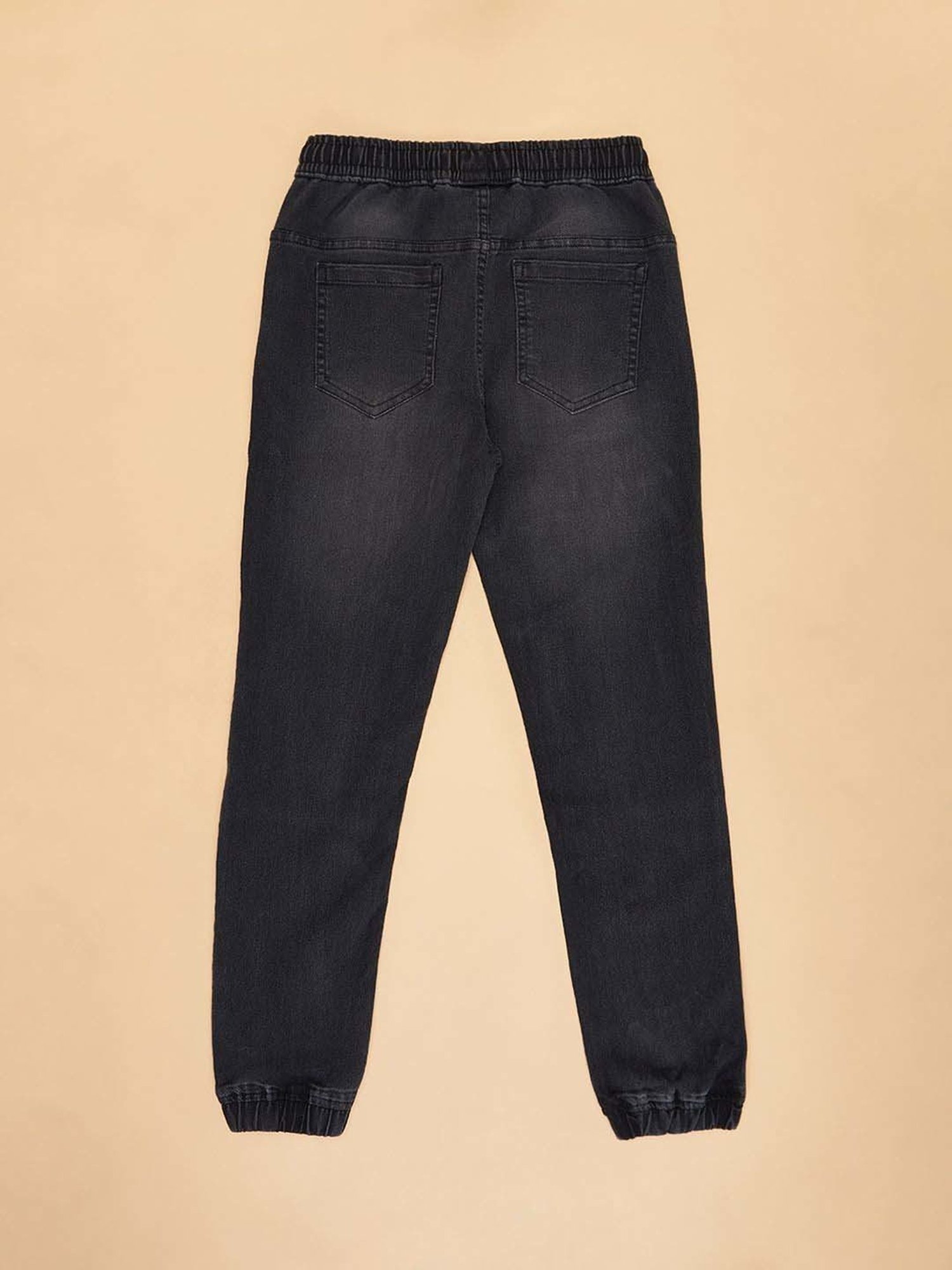 Pantaloons Junior Kids Jet Black Cotton Regular Fit Full Sleeves Jogger