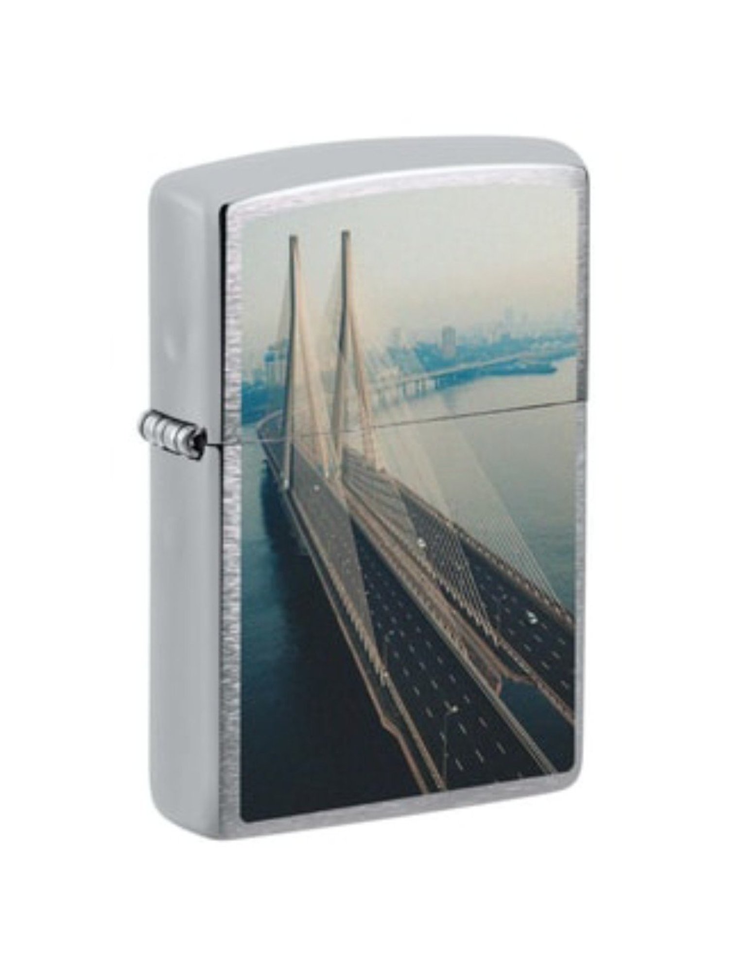 Zippo Mumbai Bridge Graphic Silver Brass Windproof Pocket Lighter