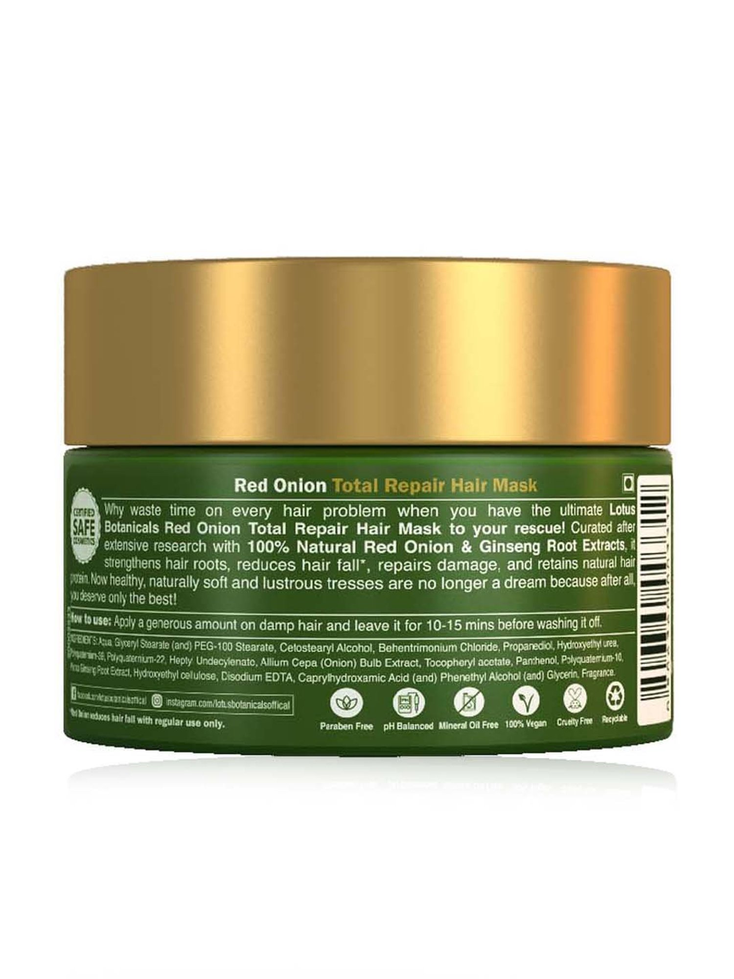 Lotus Botanicals Red Onion Total Repair Hair Mask - 200 gm