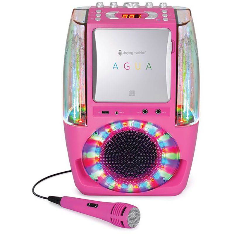 Singing Machine SML605 Karaoke System, LED Disco Lights No Dancing Water. Pink