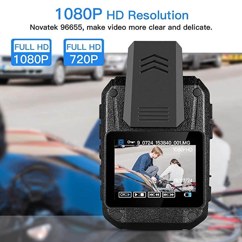 Body Worn Camera Built in 32GB 1080PPortable MultiFunctional 170&deg; IR Night Body Mounted Camer Vision DVR Video for Police Officers Security Guards and More