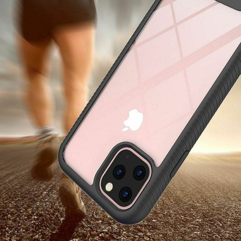 For  iPhone 12 Pro Max 6.7 in Black Hard Hybrid Case Cover