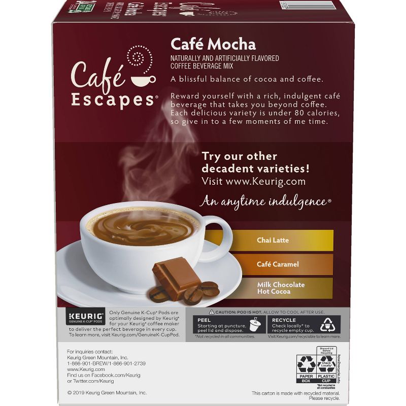 24ct Café Escapes Café Mocha Keurig K-Cup Coffee Pods Flavored Coffee Dark Roast