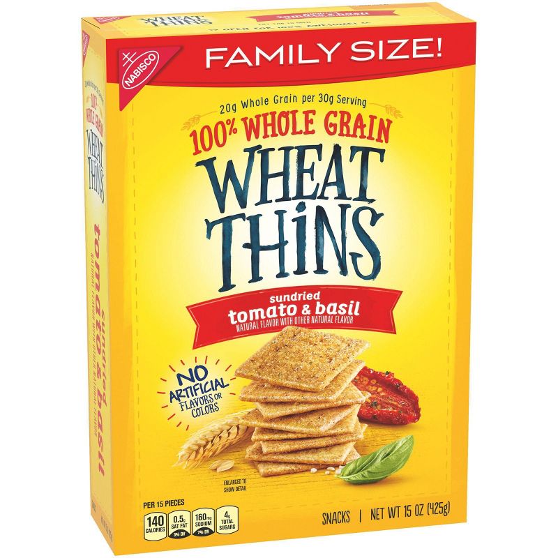 Wheat Thins Sundried Tomato & Basil Snack Crackers - Family Size - 13oz