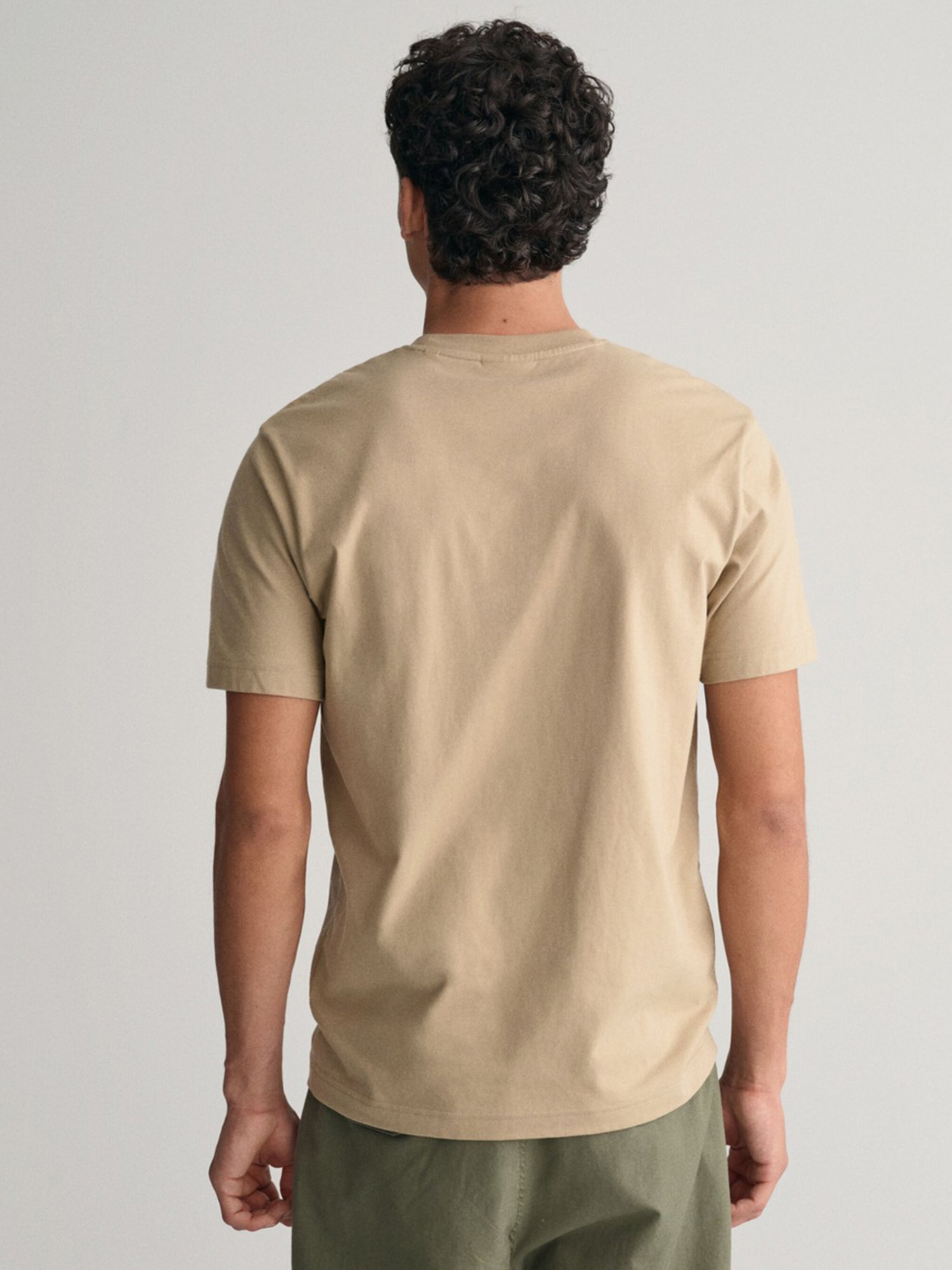 Gant Khaki Cotton Regular Fit Printed T-Shirt