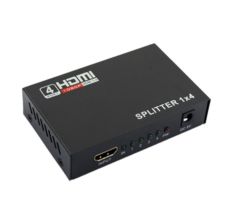 DigiSun HDMI 1x4 Splitter, HDMI 1 in 4 out, Support Full HD 1080P/3D 1080P with HDCP
