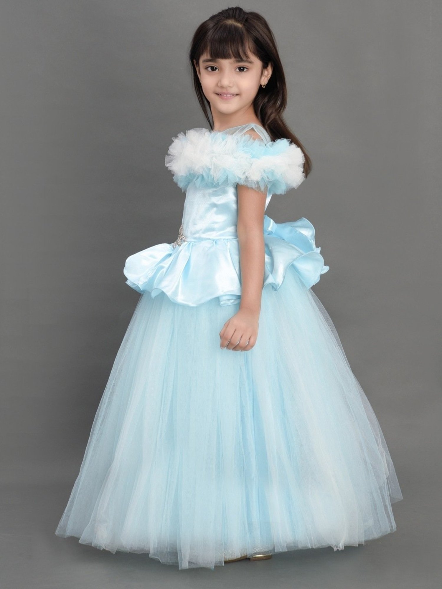 Many Frocks Kids Red Solid Dress