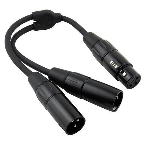 Pig Hog 6" XLR Female to Dual XLR Male Y Cable #PY-XF2XM