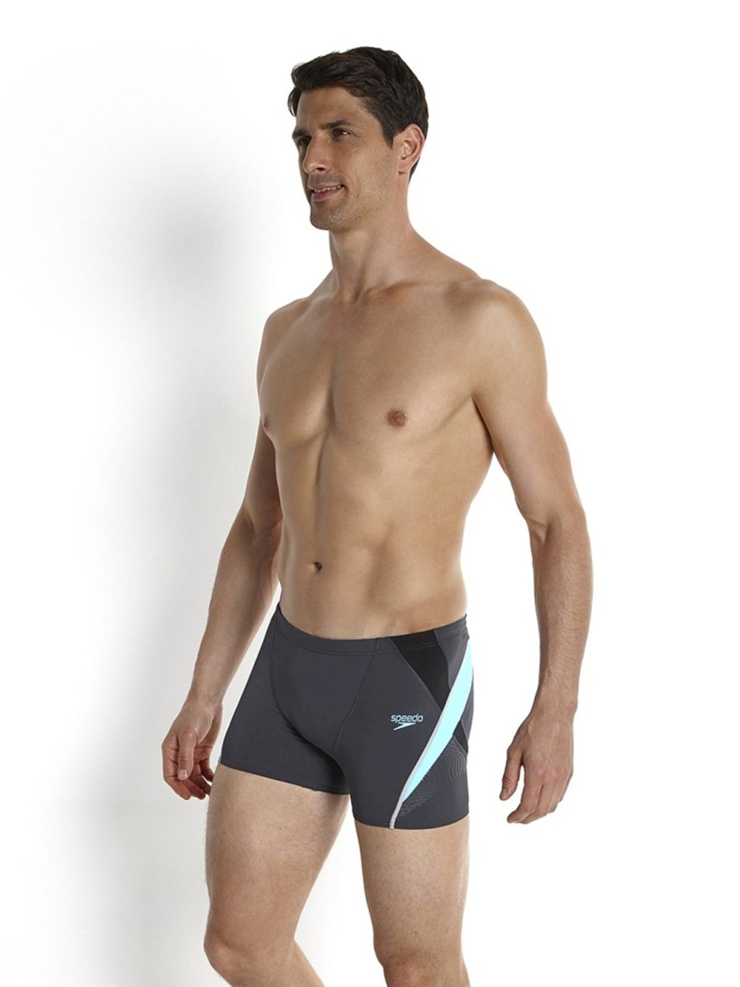 Speedo Dark Grey Regular Fit Printed Swim Shorts