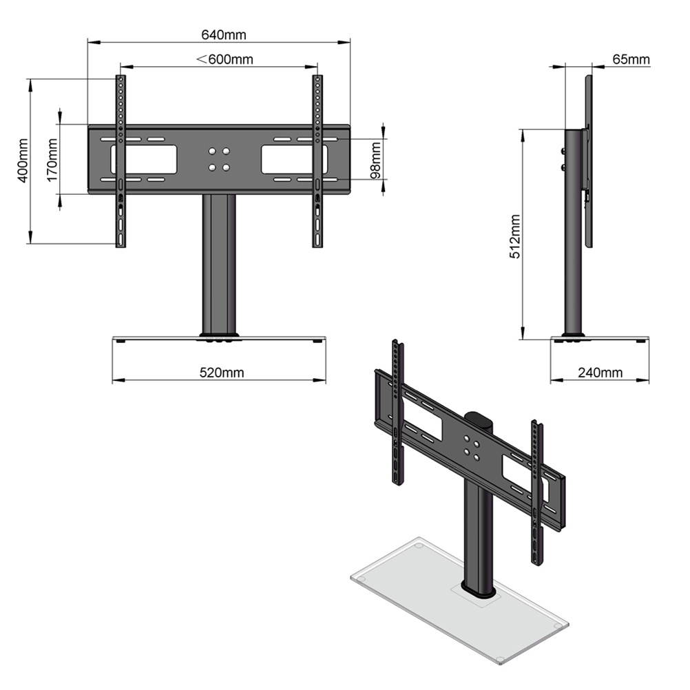 32-55" Wall Mount TV Mount Bracket TSD800 with Column