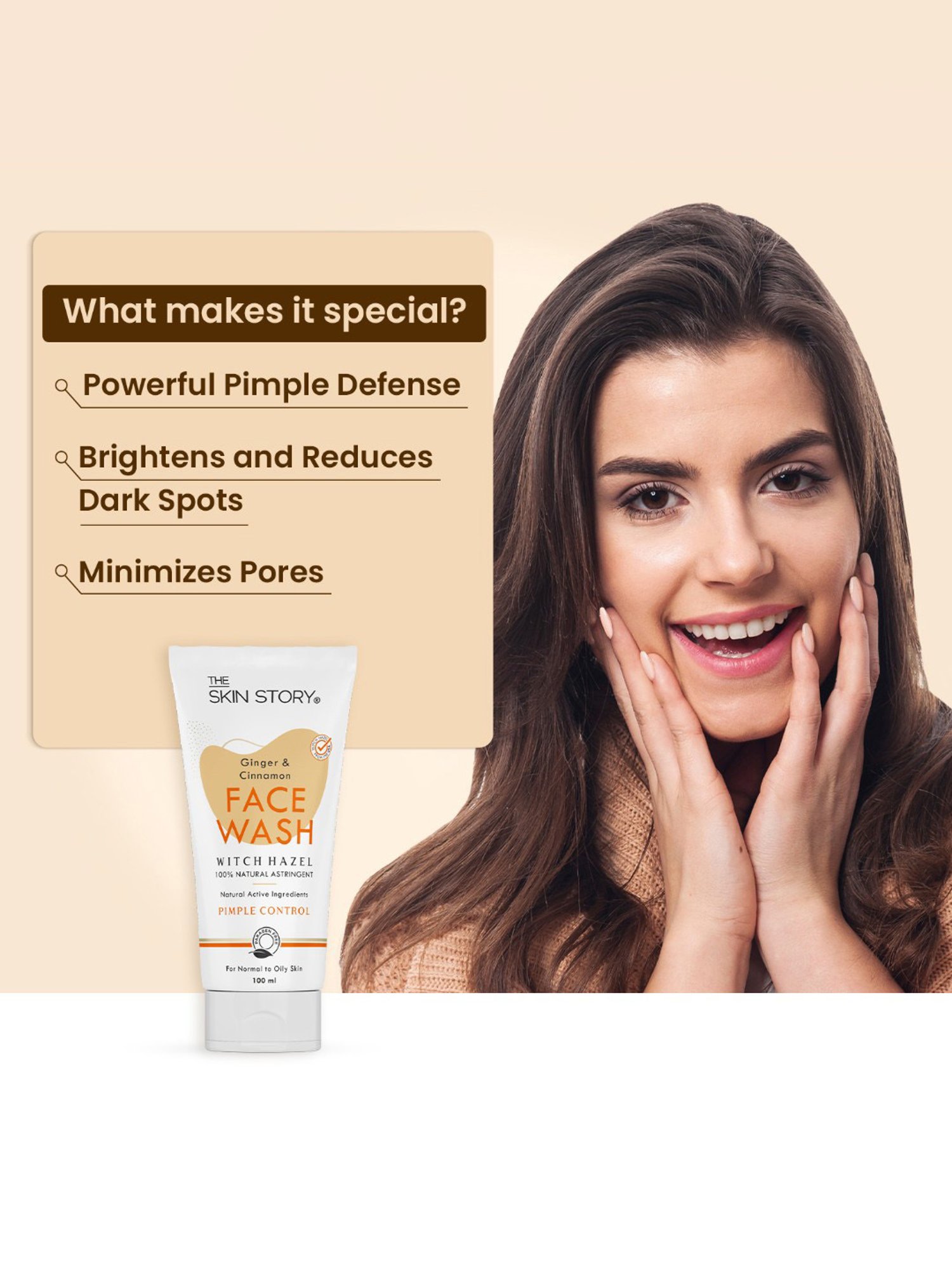 The Skin Story Ginger & Cinnamon Pimple Control Face Wash - 100 ml