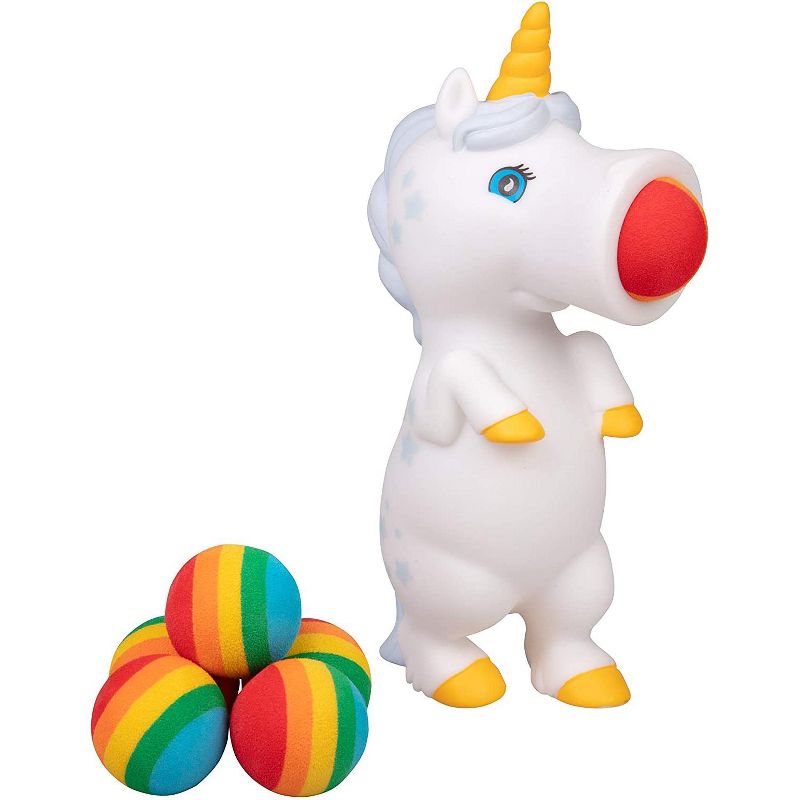 Hog Wild White Unicorn Popper Toy, Shoots Foam Balls!