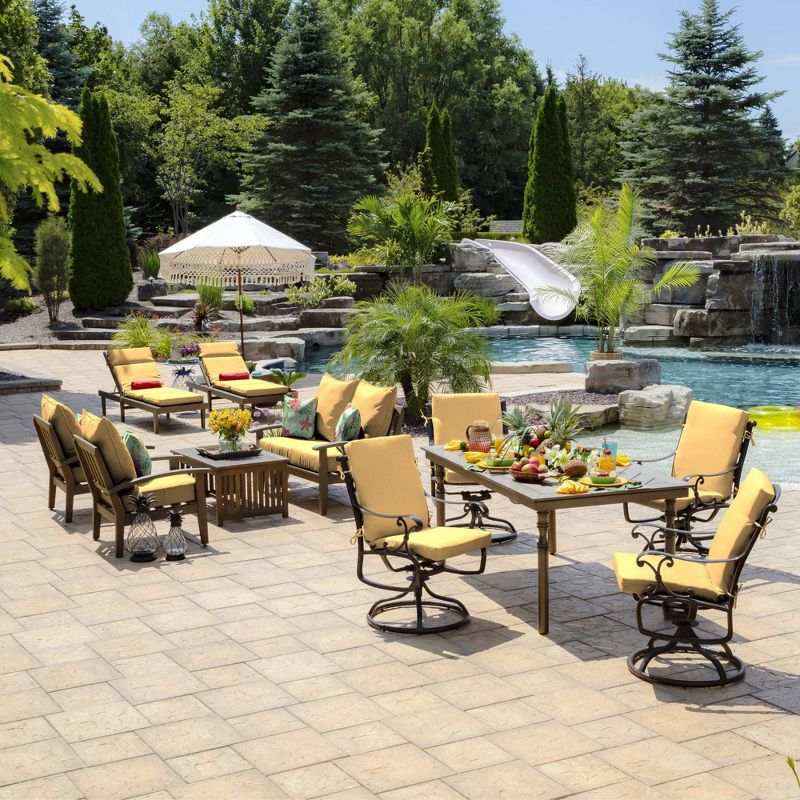 Shirt Texture Cartridge Chaise Cushion Yellow - Arden Selections