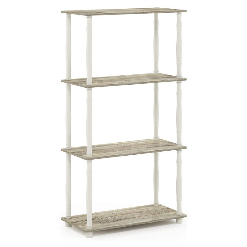 Furinno Turn-N-Tube 4 Tier Multipurpose Open Wood Display Shelf and Bookcase for Living Room, Dining Room, Bedroom, and Office Spaces, Espresso Black