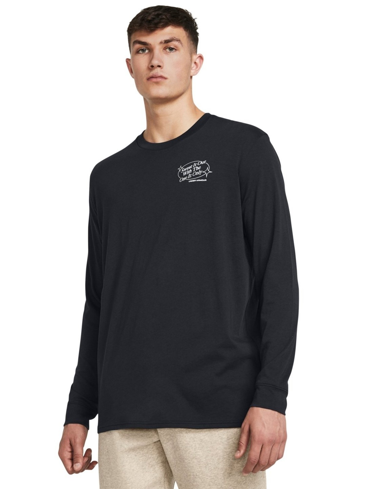 Under Armour Black Cotton Slim Fit Printed T-Shirt