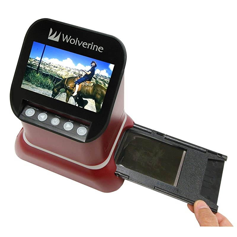 F2D Saturn Digital Film & Slide Scanner - Converts 120 Medium Format, 127 Film, Microfiche, 35mm Negatives & Slides to Digital - 4.3" LCD, 16GB SD Card, Z-Cloth & HDMI Cable Included (Red)