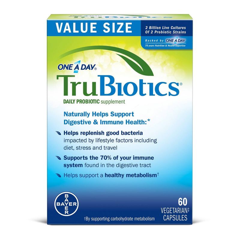 One-A-Day Trubiotics Daily Probiotic Dietary Supplement Capsules - 60ct