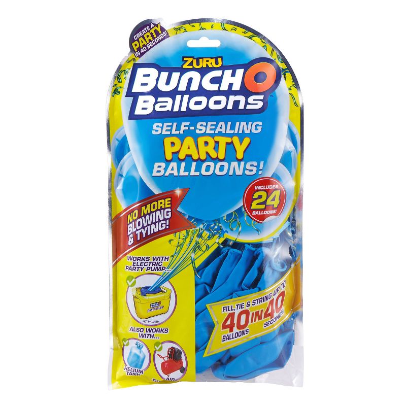 24ct Self Sealing Party Balloons Refill Pack Blue