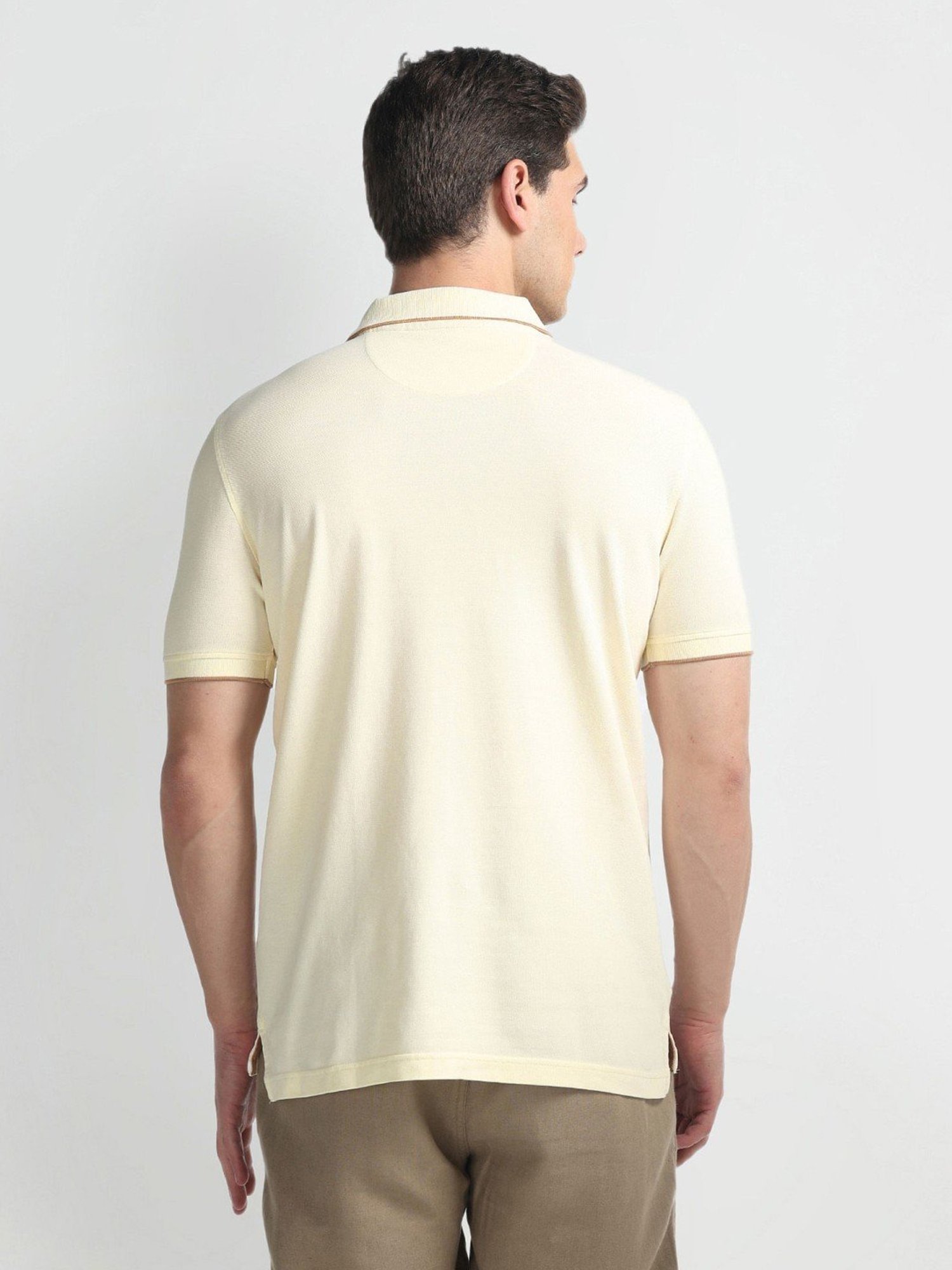 Arrow Sports White Cotton Regular Fit Polo T-Shirt