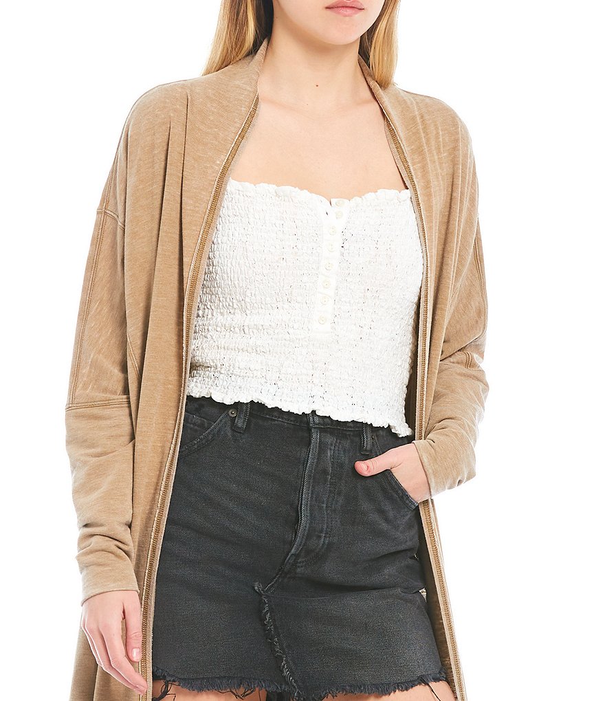 A Loves A Round Neck Long Bishop Sleeve Rib Knit Sweater