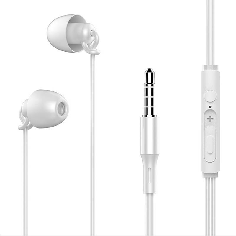 WJHH Sleep HiFi soft silicone ear side sleeping sound insulation is not pressure in-ear phones headphones with mic cable