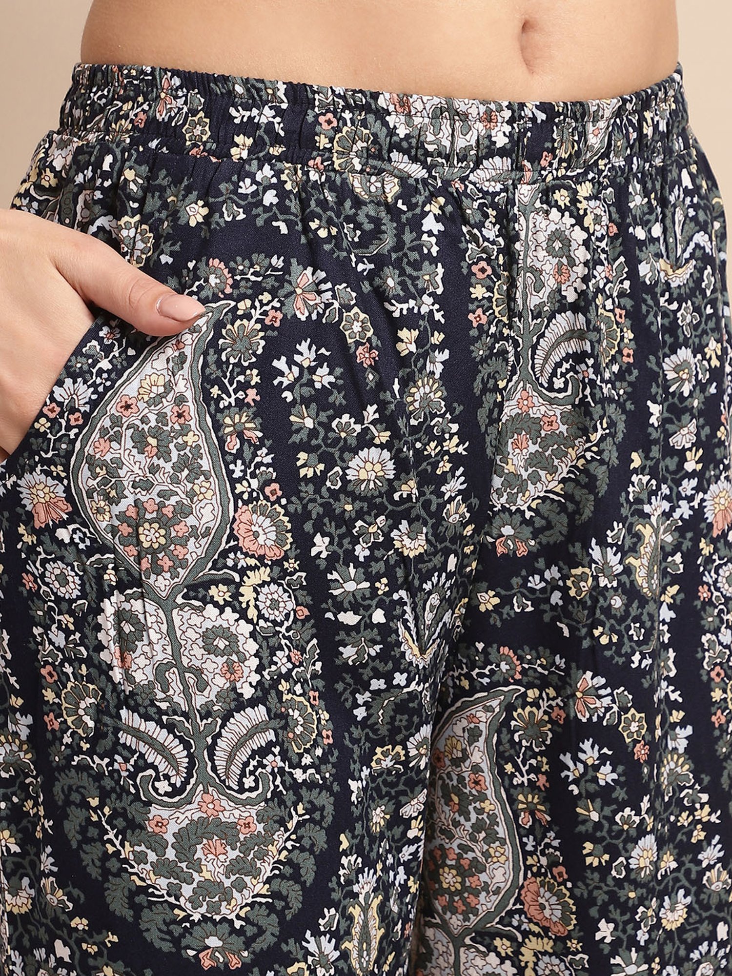 Boston Club Blue Printed Top With Pyjamas