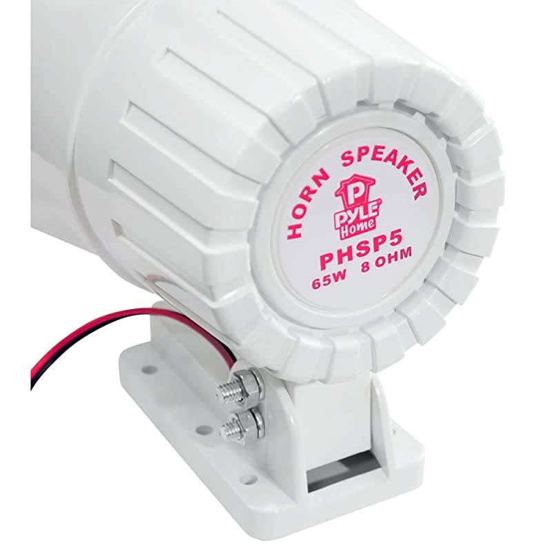 IndoorOutdoor PA Horn Speaker 8 Portable PA Speaker with 8 Ohms Impedance 65 Watts Peak Power Mounting Bracket Hardware Included  PHSP5 White