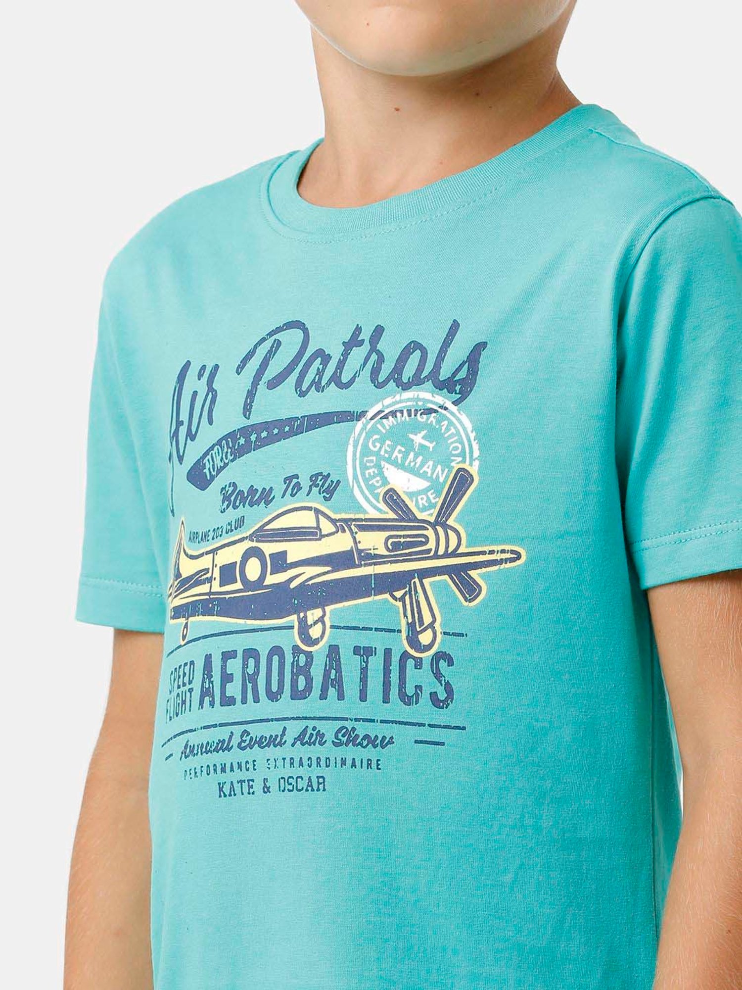 Kate & Oscar Kids Blue Cotton Printed T-Shirt