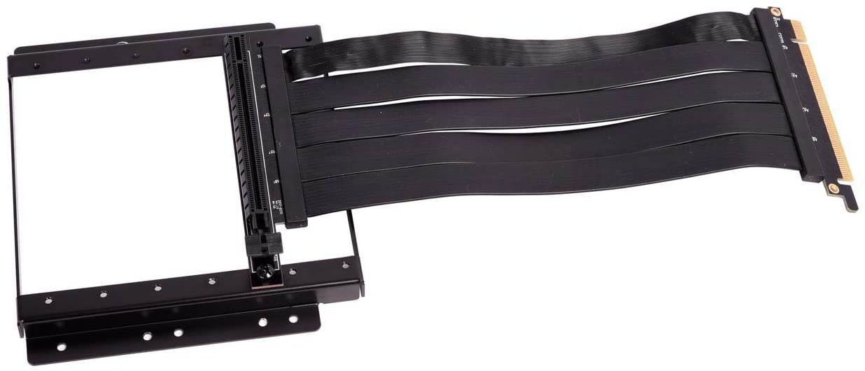 Lian Li O11D-1X, NOT Compatible with RTX 3080/3090 and PCIE 4.0 Premium PCI-E x16 3.0 Extender Riser Cable 200mm and Cover Bracket, Black